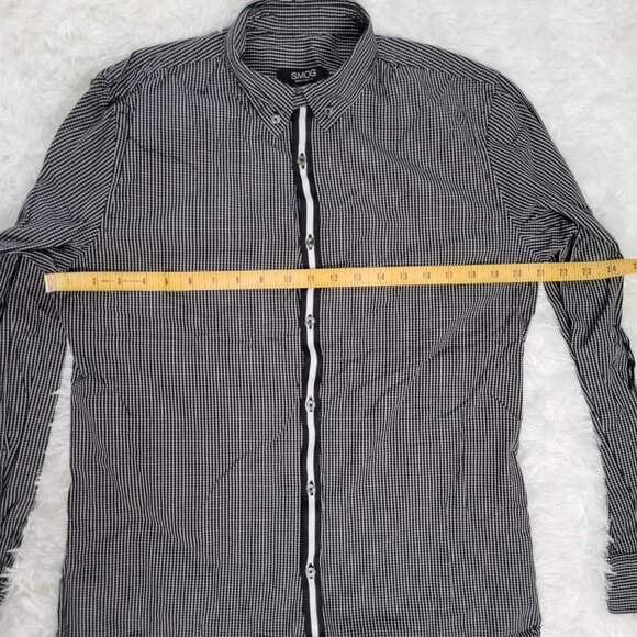 SMOG Men's Button Down Check 100% Cotton Shirt - Size Large - Picture 6 of 11